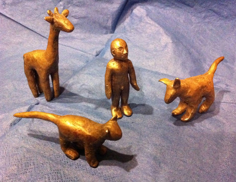 Miniature bronzes by Vicky Forrester 