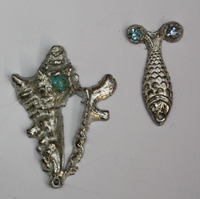 cast pewter pendants by students on the 10 week beginners course in jewellery