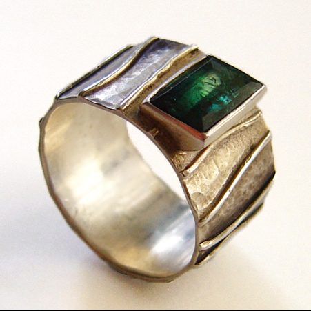 Silver ring with tourmaline by Vicky Forrester