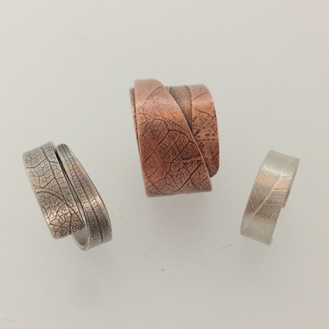 silver rings made by Helen on jewellery course SW10