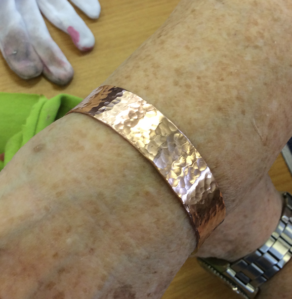 Copper cuff made by local Camberwell resident. 