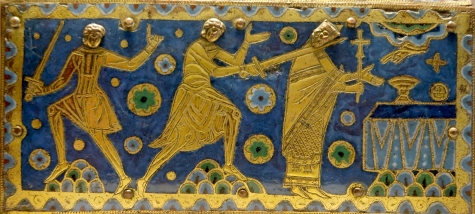enamelled panel showing the murder of Thomas Becket