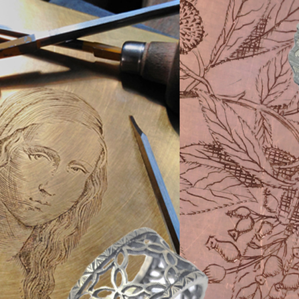examples of decorative hand engraving on copper and brass sheet