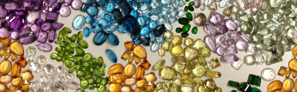 beautiful gemstones - amethyst, citrine, peridot, CZ, topaz, aquamarine, lemon quartz, morganite, diopside, prasiolite,