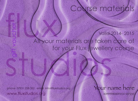 Jewellery Materials Voucher for Flux Jewellery School courses
