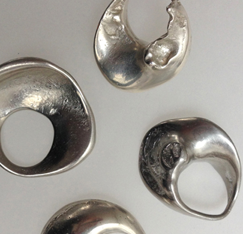 silver rings by student Juliette